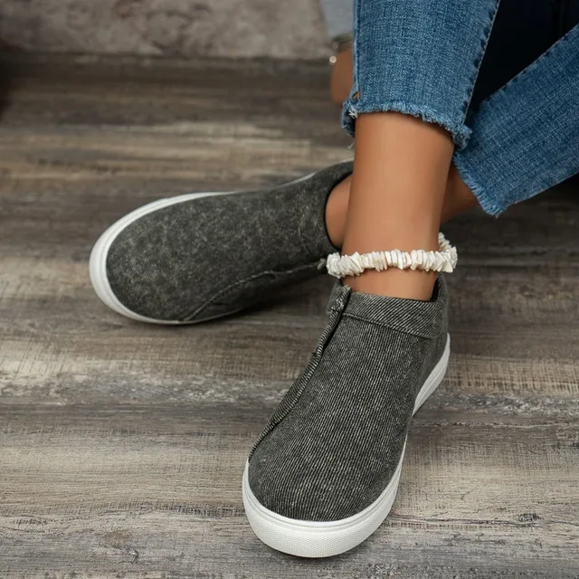 Fashionable women's denim flats 2024 new autumn casual and comfortable women's solid color lightweight sneakers zapatillas mujer 1