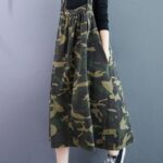 Harajuku 2020 Streetwear Fall New Loose Denim Suspender Dress Women’s Plus Size Retro Camouflage Clothes Lady Shirt Elbise y513 6