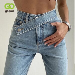 GOPLUS Jeans Women Wide Leg Pants Mom Femme Black Blue Jeans High Waist Woman Trousers 2021 Pantalones Spodnie Damskie C10796 1