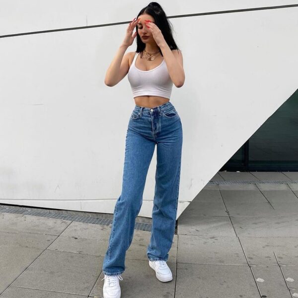 Hip Butterfly Print Harajuku Fashion y2k Jeans Women Streetwear Casual Baggy Straight High Waist Mom Denim Oversize 90s Iamhotty 4