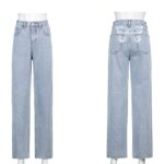 Hip Butterfly Print Harajuku Fashion y2k Jeans Women Streetwear Casual Baggy Straight High Waist Mom Denim Oversize 90s Iamhotty 6