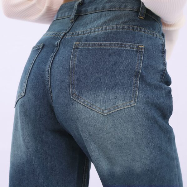 Women's Jeans 2021 High Waist Mom Wide Leg Pants New fashion vintage Blue Straight Pants Oversize Overalls Loose Ladies Pants 5
