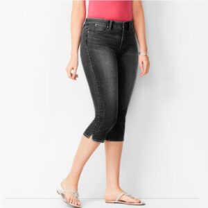 4XL Plus Size Jeans Women 2021 Capri Pants Summer Breeches Denim Shorts Calf-Length Pant Female Skinny Mid Waist Black White 4