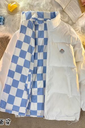 Double Sided Winter Jackets Stand Collar Warm Loose Parkas Cotton Outerwear Jackets 8