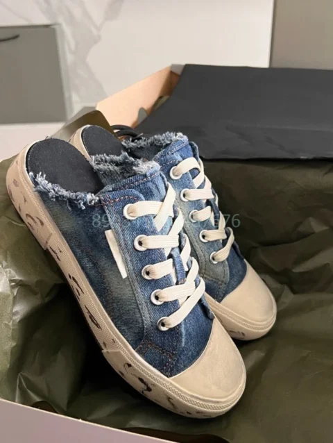 Cowboy Rubber Sole Pumps Lace-up Flat Slip On Solid Street Women Men Shoes Fashion Punk 2024 Hot Neutral Trendy Round Toe 1