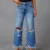 Ripped Straight Wide Cropped Jeans High Waist Trousers 1